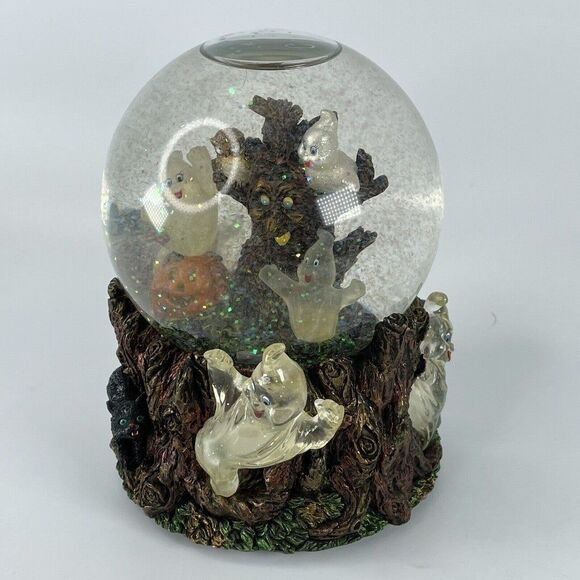 Christopher Radko Halloween Hoot N Howl Glitter Globe Snow Globe w Sound Ghosts - Picture 3 of 12